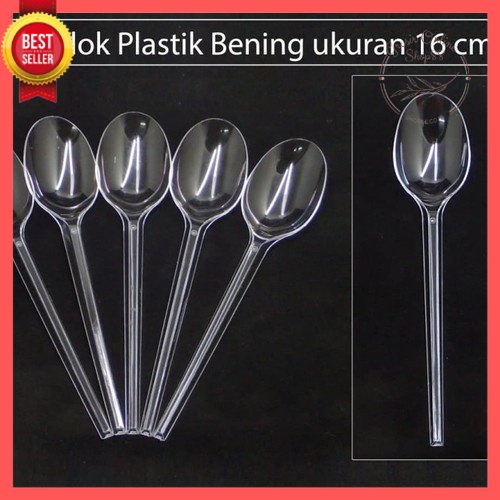 GOS -C409- 1 PCS Sendok Plastik -Sendok Makan Plastik Bening - Sendok Plastik Bening Satuan