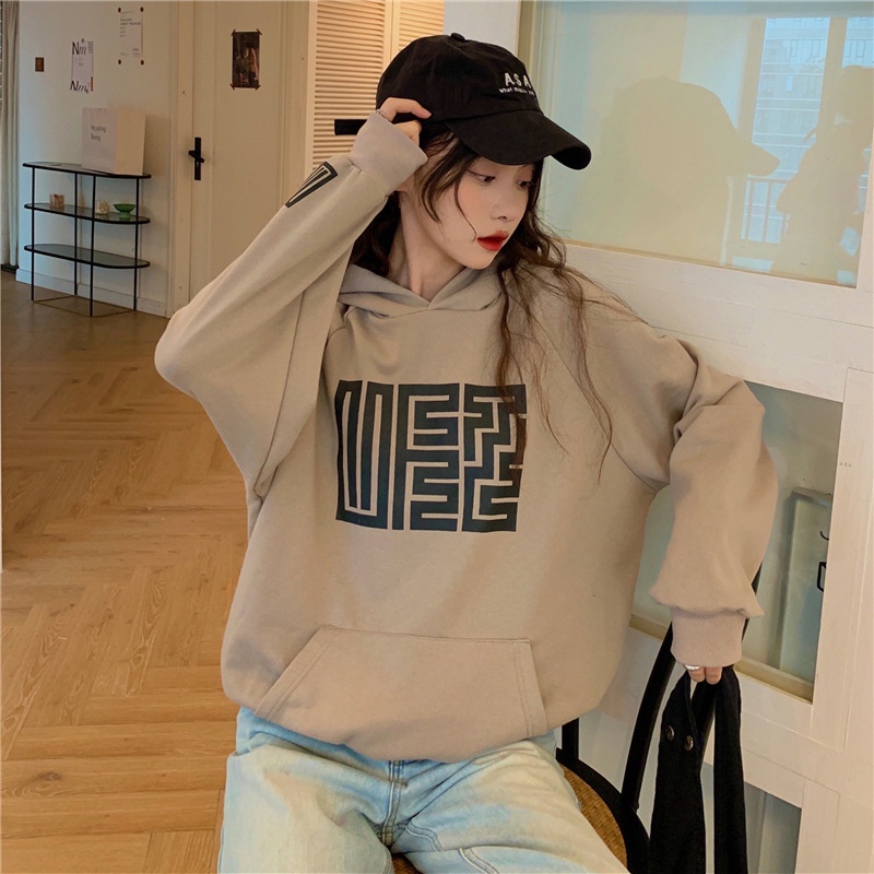 TJM BJ362 Sweater Hoodie Labirint Atasan Wanita Dan Pria Korean Style