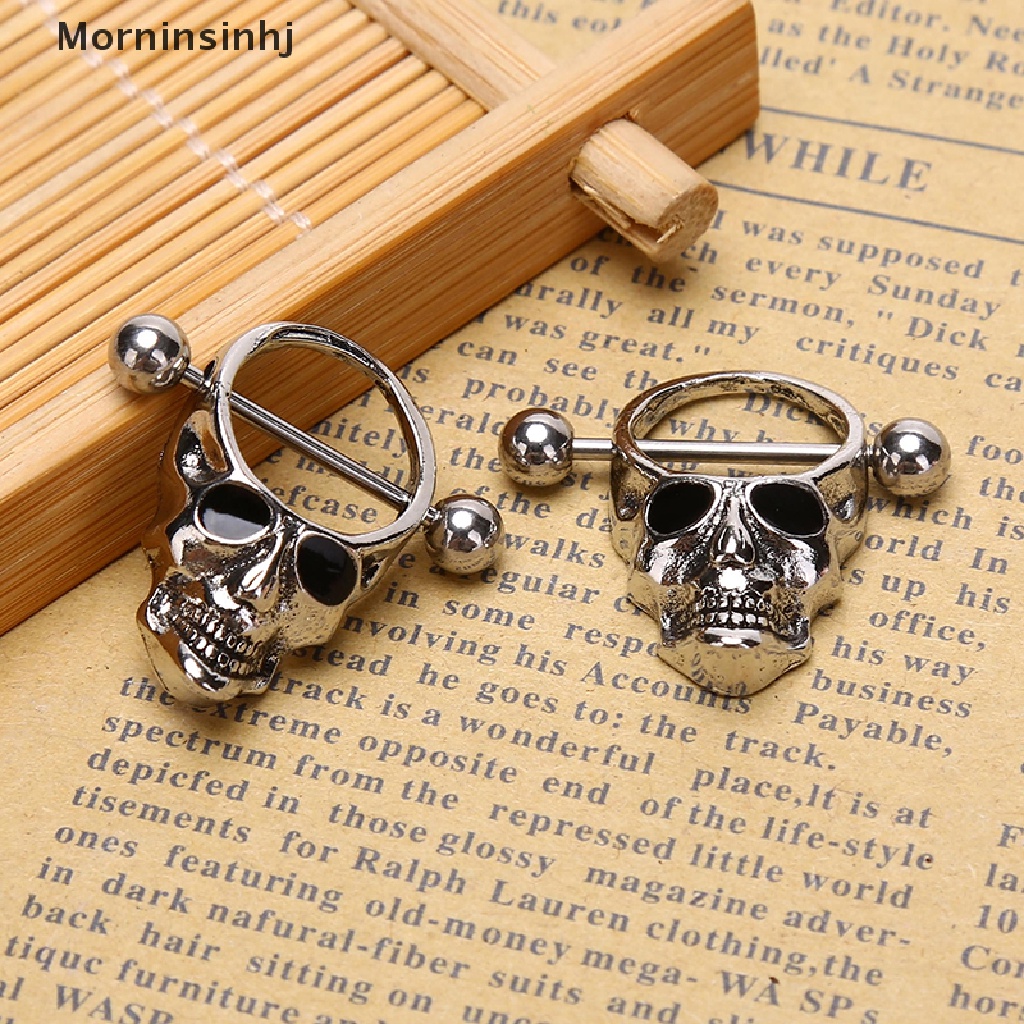 Mornin Skull Bars Nipple Ring Bar Stainless Steel Barbel Tubuh Payudara Perhiasan id