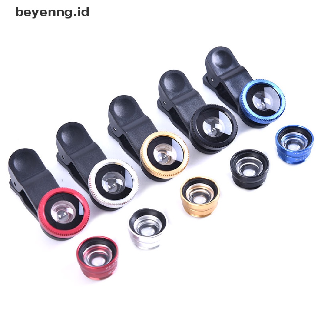 Beyen 3In1 Handphone Fish Eye+Wide Angle+Lensa Kamera Makro Untuk ID Hp Universal