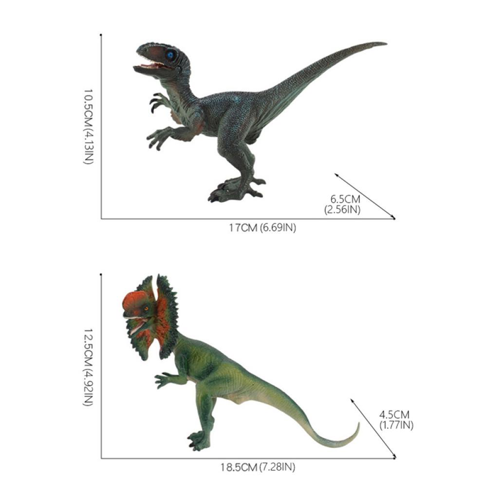 Timekey Jurassic Mainan Simulasi Dinosaurus PVC Action Figure Model Dino Mainan Manusia Hidup Dilophosaurus Dinosaurus Ornamen K3X6