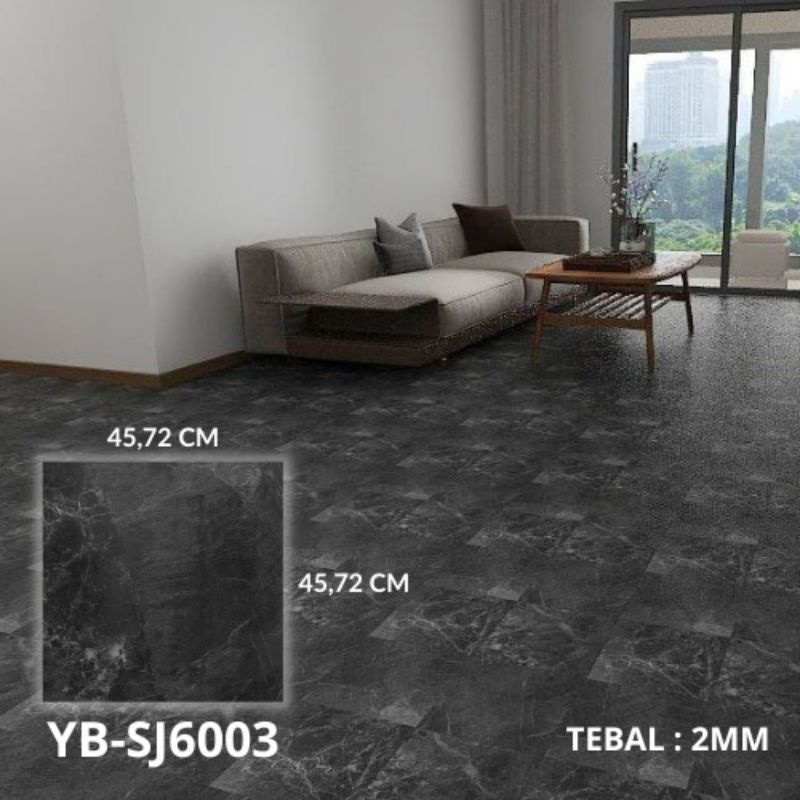 marmer pvc vinyl lantai uk 45cmx45cm tebal 2mm