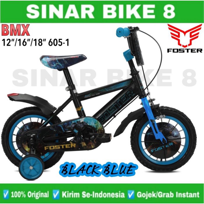 Sepeda Anak Laki BMX FOSTER 605 1 Ukuran 12 16 18 Inch Usia 2-8 Tahun