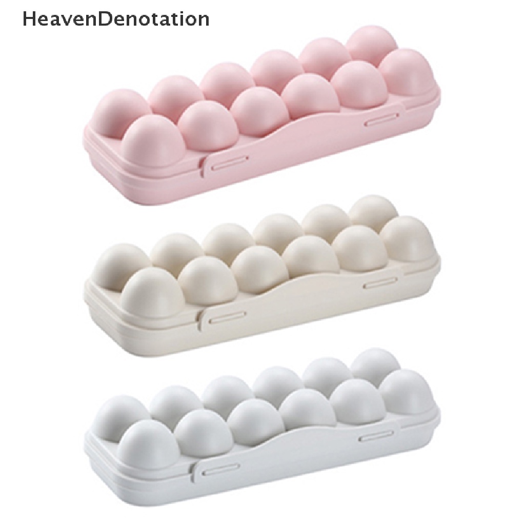 [HeavenDenotation] 12kisi Kotak Telur Portable Tempat Telur Plastik Shockproof Egg Storage Box HDV