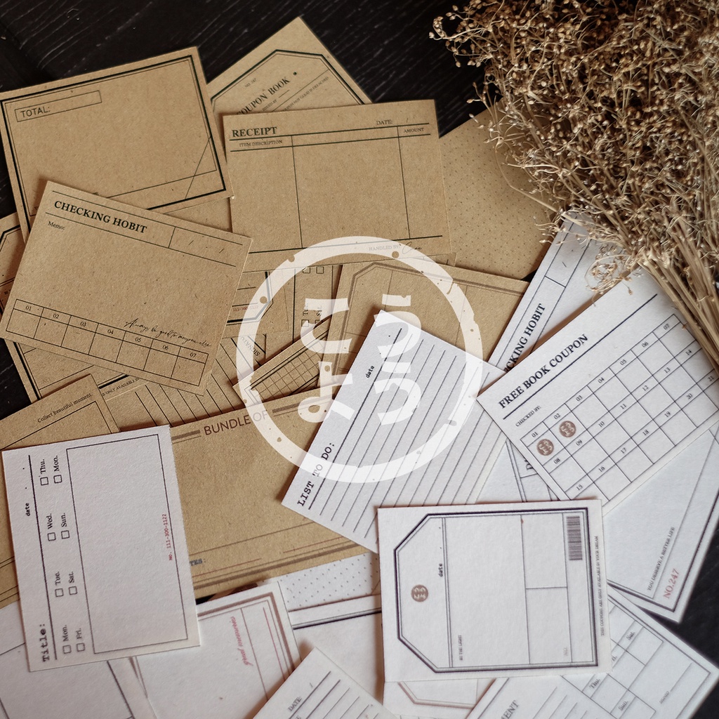 

32 pcs Simple Memo Vintage untuk Jurnal / Scrapbook (Pack K)