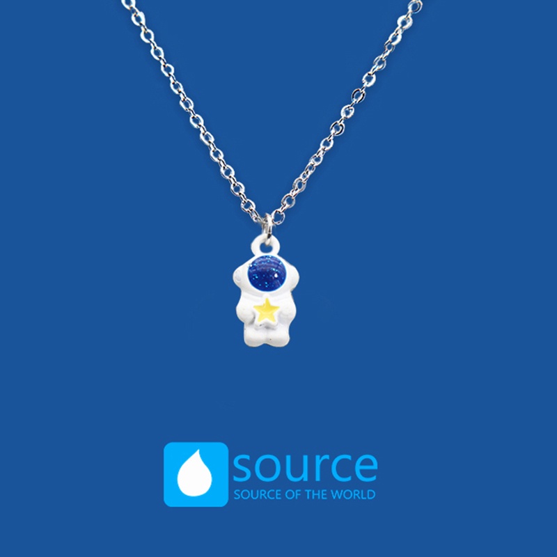 Astronot Spray-painted Pendant Ladies Necklace Perhiasan Siswa Kalung Anak Hadiah Ulang Tahun Aksesoris Fashion