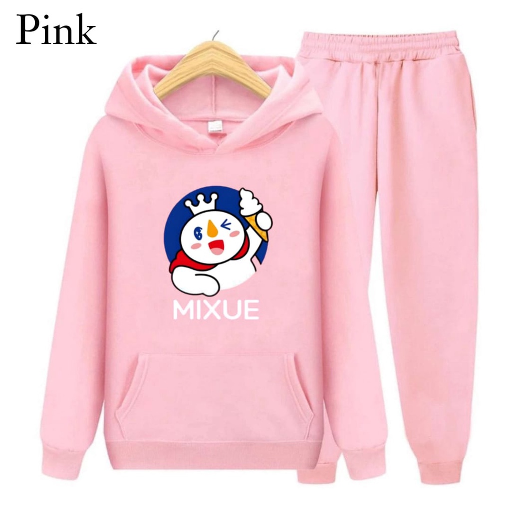 Hzl_outfit Setelan Sweater Hoodie Anak Laki-Laki Mixue/ Setelan Sweater Hoodie Anak Perempuan Mixue S,M,XL