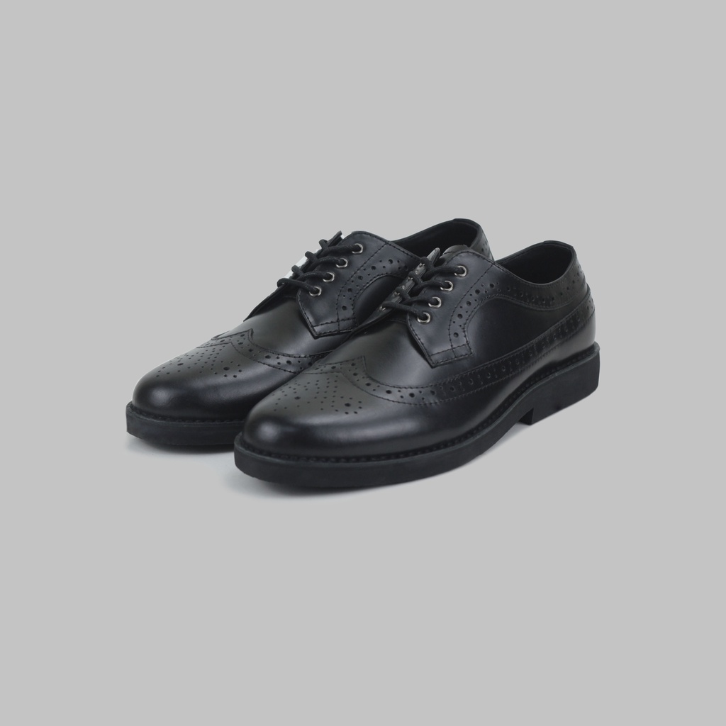 ARTAP Footwear - Sepatu Kulit Asli Pria Formal Pantofel - LONGTIP Full Black