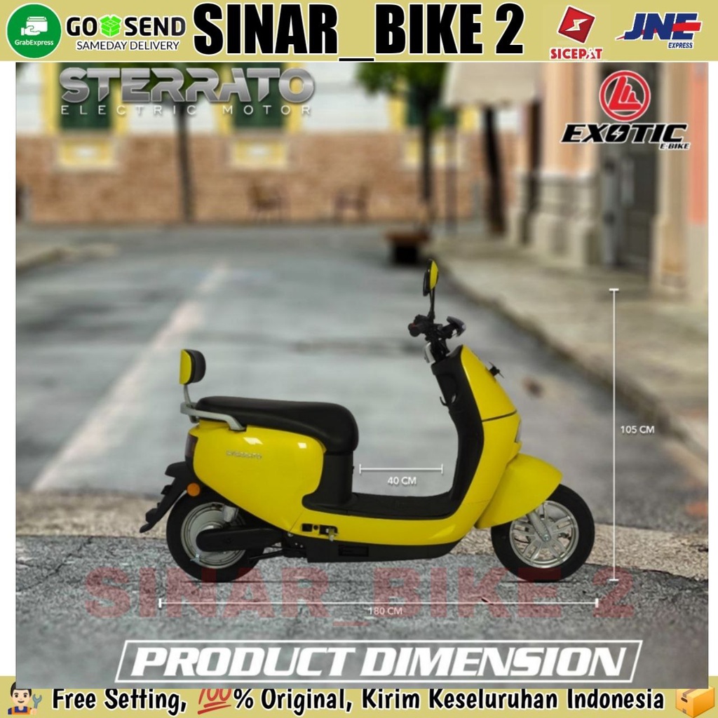 Sepeda Motor Listrik Exotic STERRATO 800 Watt Electric E-Bike