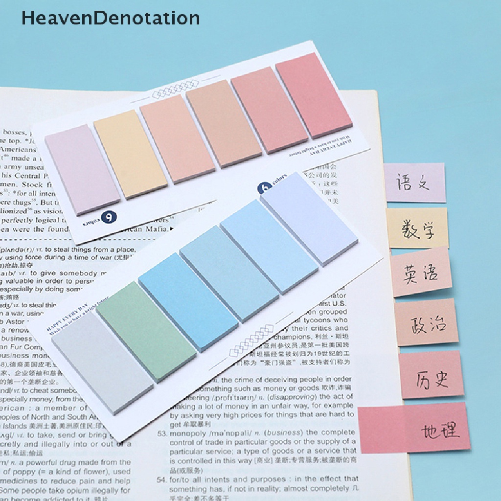 [HeavenDenotation] 120pcs Penanda Halaman Tab Indeks Lengket Warna Gradasi Novelty Sticky Notes Memo Pad Index Stiker Bookmark Halaman Stiker Alat Tulis Kantor Sekolah HDV