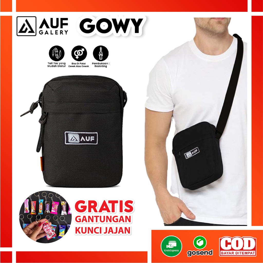 Jual Tas Auf Gowy Free Ganci Sling Bag Mini Cwok Cangklong Handbag Premium Selempang Laki