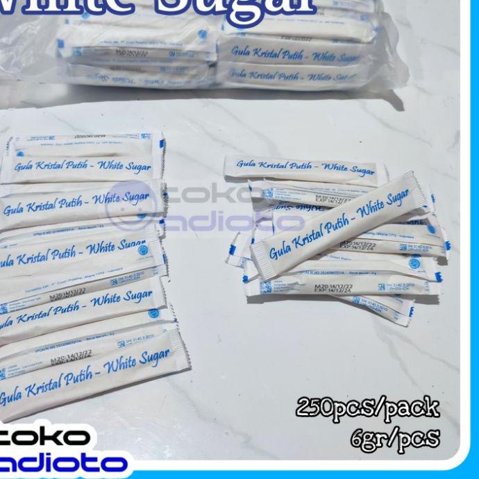 

✹ White Sugar Stick 6gr isi 250pcs / Gula Putih Kristal / Gula Pasir Kristal / Gula Kristal / Gula Sachet / White Sugar ◌