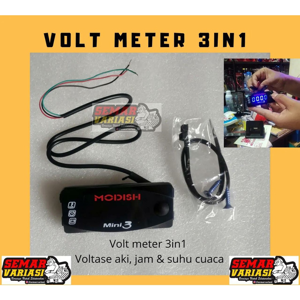 VOLTMETER VOLT VOLTASE INDIKATOR AKI MOTOR UNIVERSAL