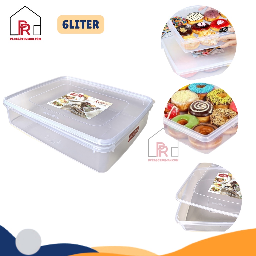 Box Donat Plastik Tebal  / Kateria Keeper 6 L / Kotak Bening Tempat Penyimpanan Makanan