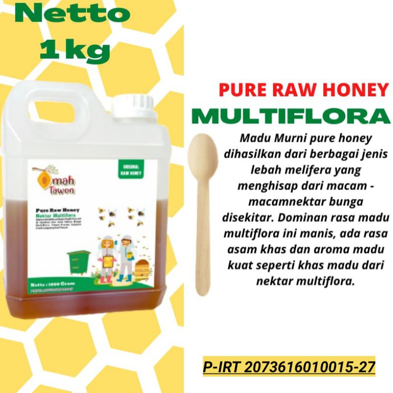 

Madu Murni Madu Mentah Pure Raw Honey Multiflora Grade A 1kg