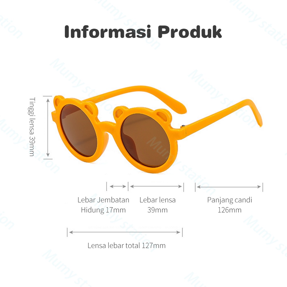 Mumystation Kacamata Anak Beruang Fashion Telinga Beruang Kaca Mata Hitam Kids Sunglasses