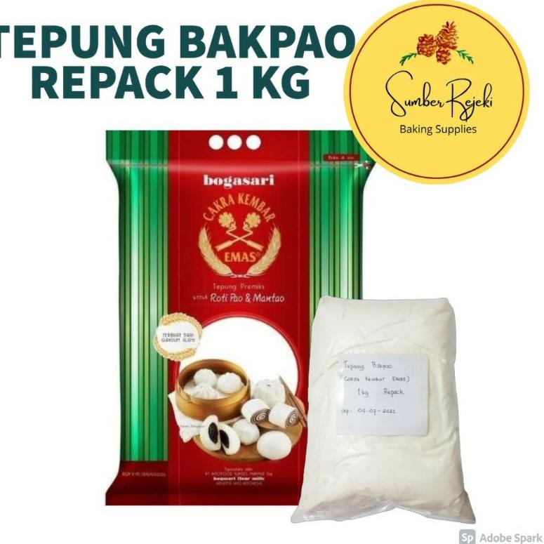 

V23 Tepung Bakpao / Tepung Pao dan Mantao Bogasari Cakra Kembar Emas 1 Kg BELANJA MURMER ♫