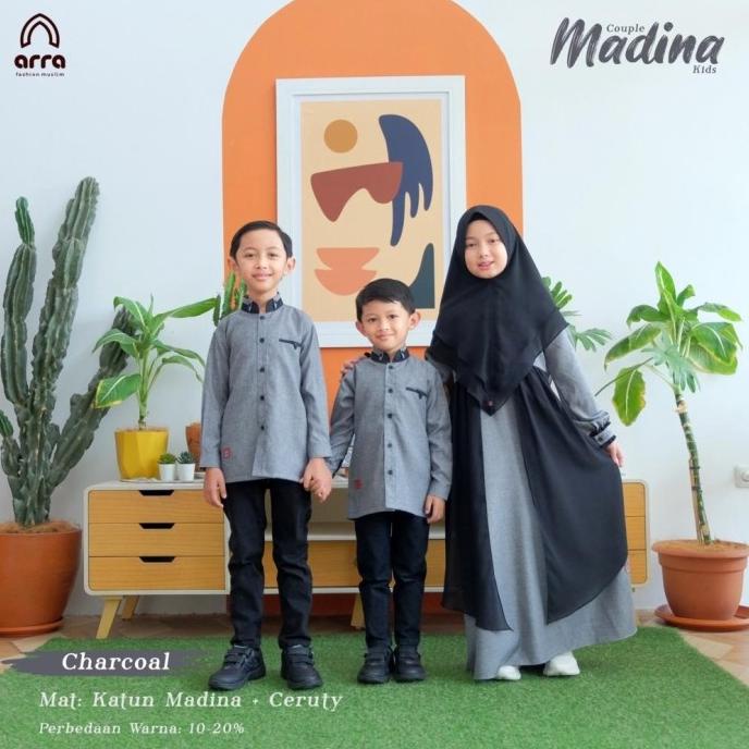 GAMIS TERBARU2022 BAJU LEBARAN SARIMBIT MADINA COUPLE KAPEL KAPELAN T64654UY