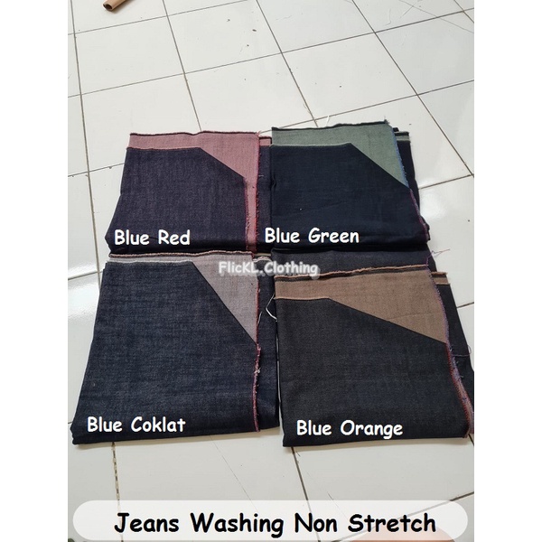 Bahan Kain Jeans Wash Stretch Jeans Wash Melar Denim Washing Jeans Washing Denim Wash Stretch Ukuran 1.5 M