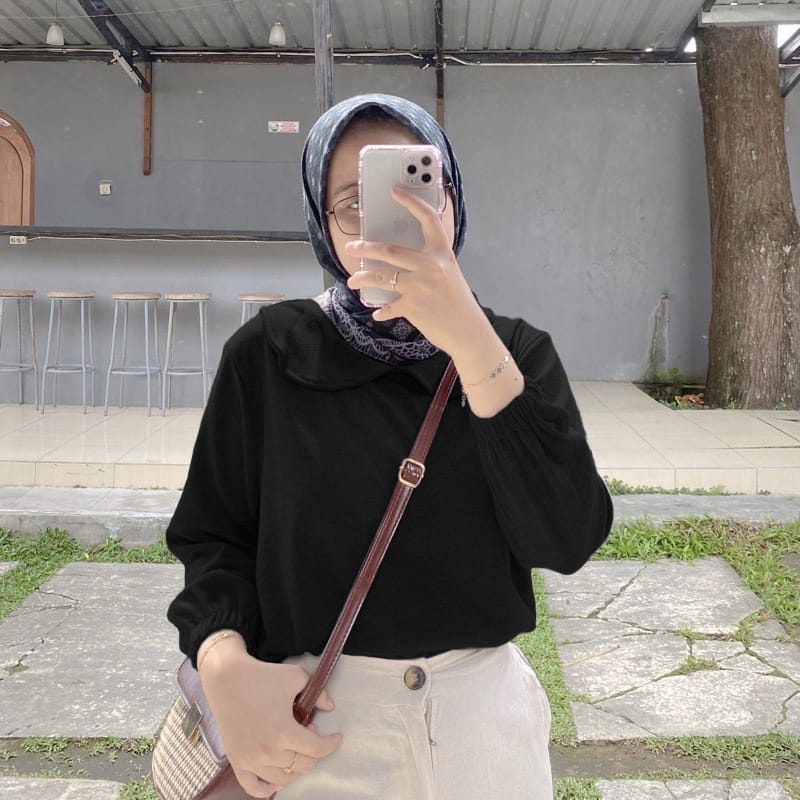 BEFAST - ZEC OOTD WANITA BLOUSE SHAN  / Lestari Blouse / Blouse Polos Formal / Pakaian Kerja Wanita Casual / Atasan Wanita Lengan Panjang / Fashion kekinian Remaja ABG Trendy / Outfit Wanita Hijab Terlaris