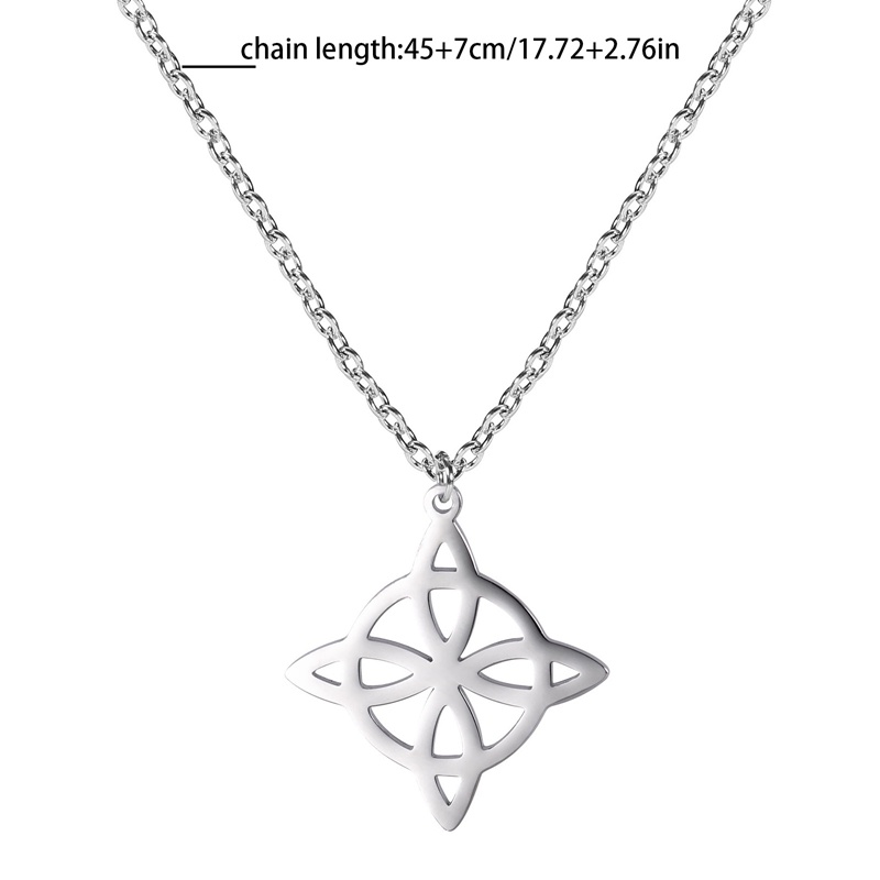 Segitiga Celtics Simpul Bulat Liontin Kalung Geometris Nordic Viking Irish Triquetra Amulet Necklaces Unisex Perhiasan