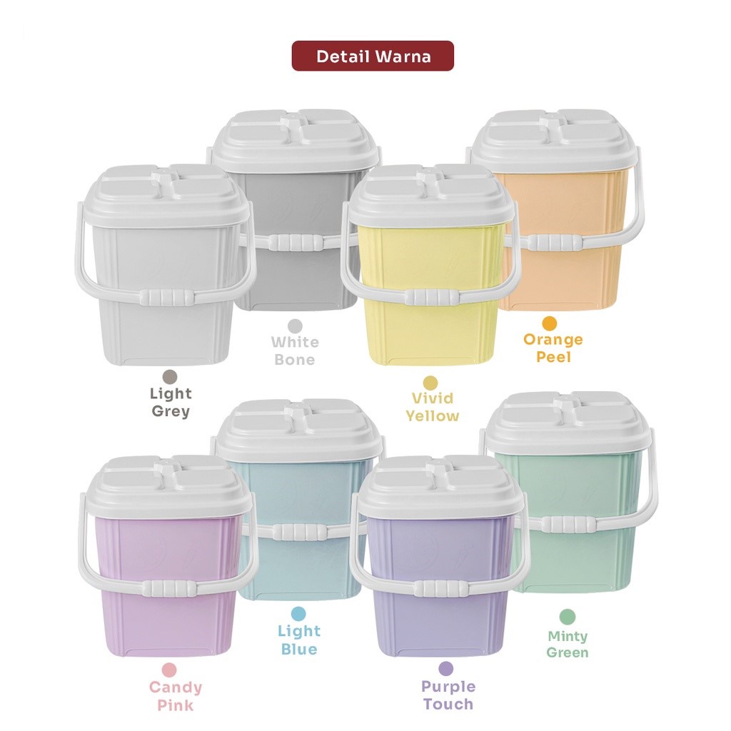 2 PCS EMBER SQUARE KOTAK PERSEGI 4 GALON - 16 LITER PASTEL MACARON - TANAKA LUXGEN