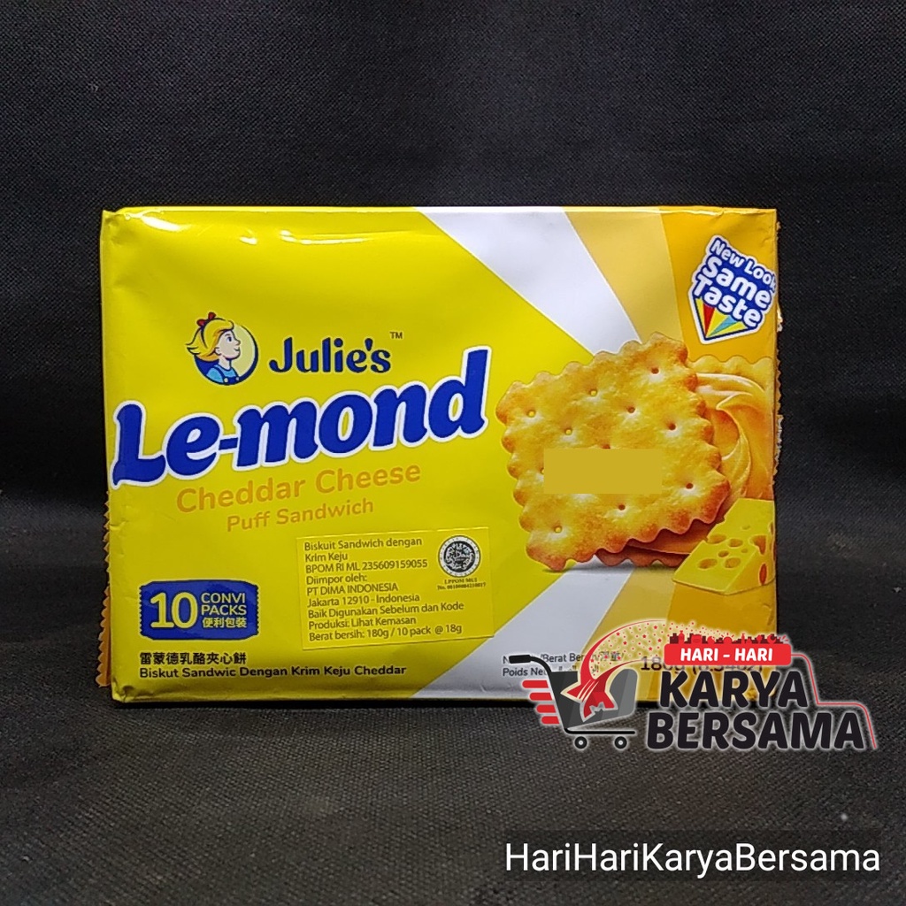 

JULIE'S LE-MOND BISKUIT PUFF SANDWICH CHEDDAR CHEESE CREAM 180GR