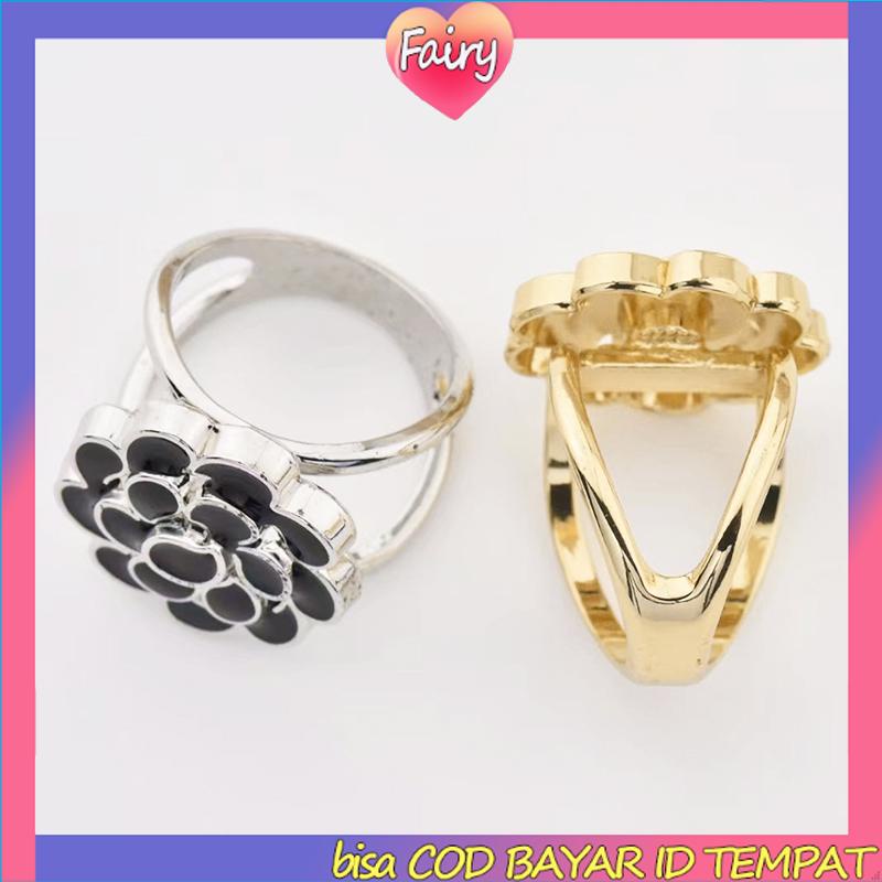 Bros Bentuk Bunga Aksen Mutiara Bahan Metal Alloy Aksesori Fashion F