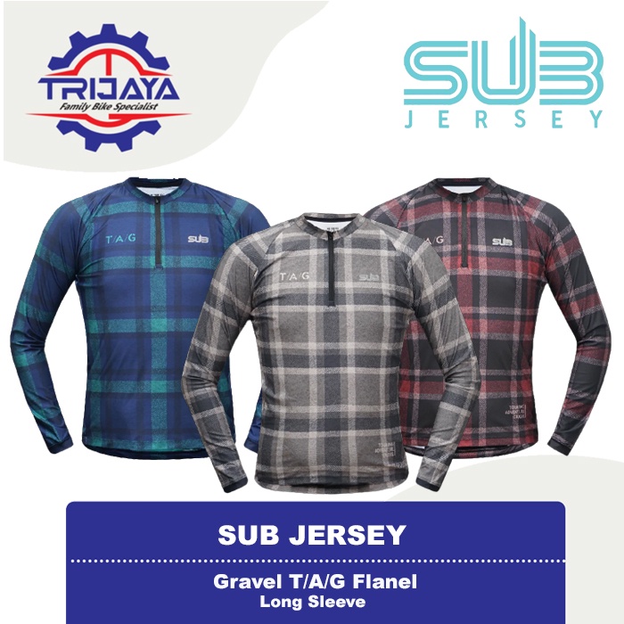 SUB Jersey Gravel TAG Flanel Long Sleeve Jersey Sepeda Gravel Series