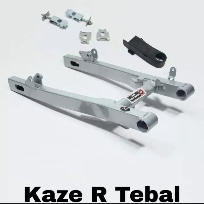 SWING ARM KAZE R SILVER STANDARD + KARET + SETELAN RANTAI TEBAL MERK MSJ