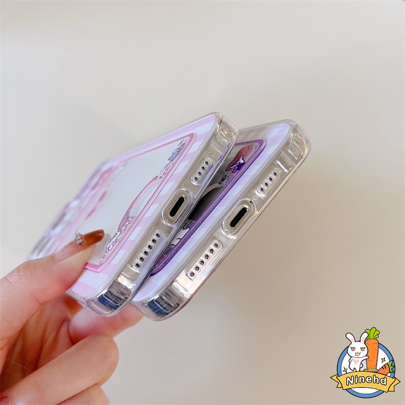 IPHONE Shockproof Card Holder Case Kompatibel Untuk Iphone14 13 12 11 Pro Max X Xr Xs Max Iphone8 7 6 6s Plus SE 2020 Kartun Curomi Tas Kartu Bening Casing Ponsel Anti-Jatuh Cover Pelindung