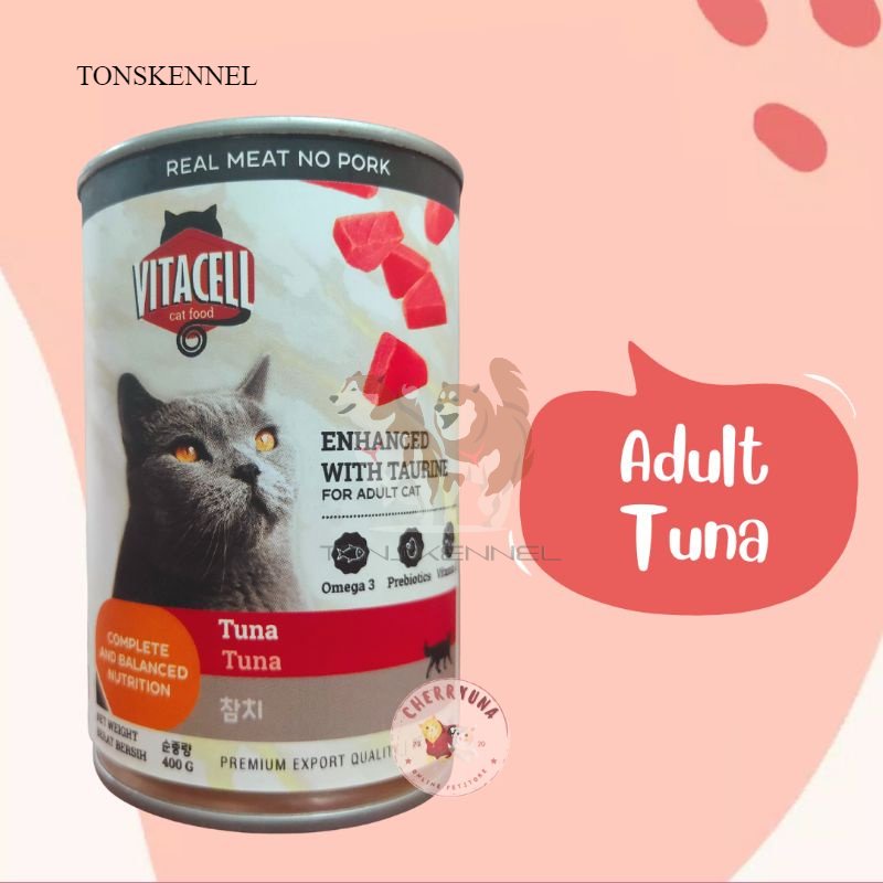 VitaCell Wetfood Makanan Basah Untuk Kucing 400Gr Anakan Anak Dewasa Kitten Adult Salmon Tuna