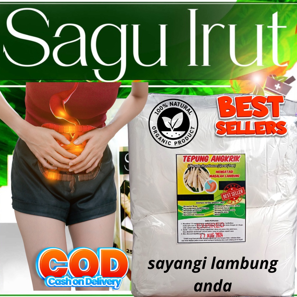 

tepung irut#pathi sagu umbi garut asli#angkrik#obat asam lambung