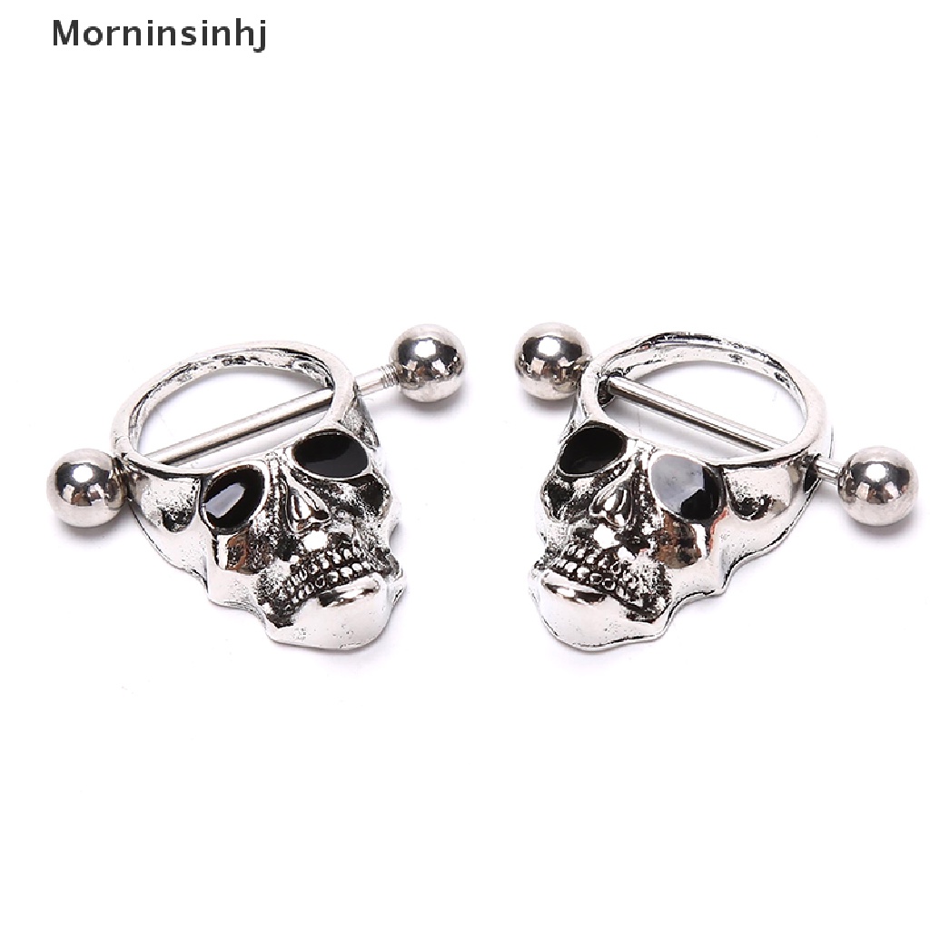 Mornin Skull Bars Nipple Ring Bar Stainless Steel Barbel Tubuh Payudara Perhiasan id