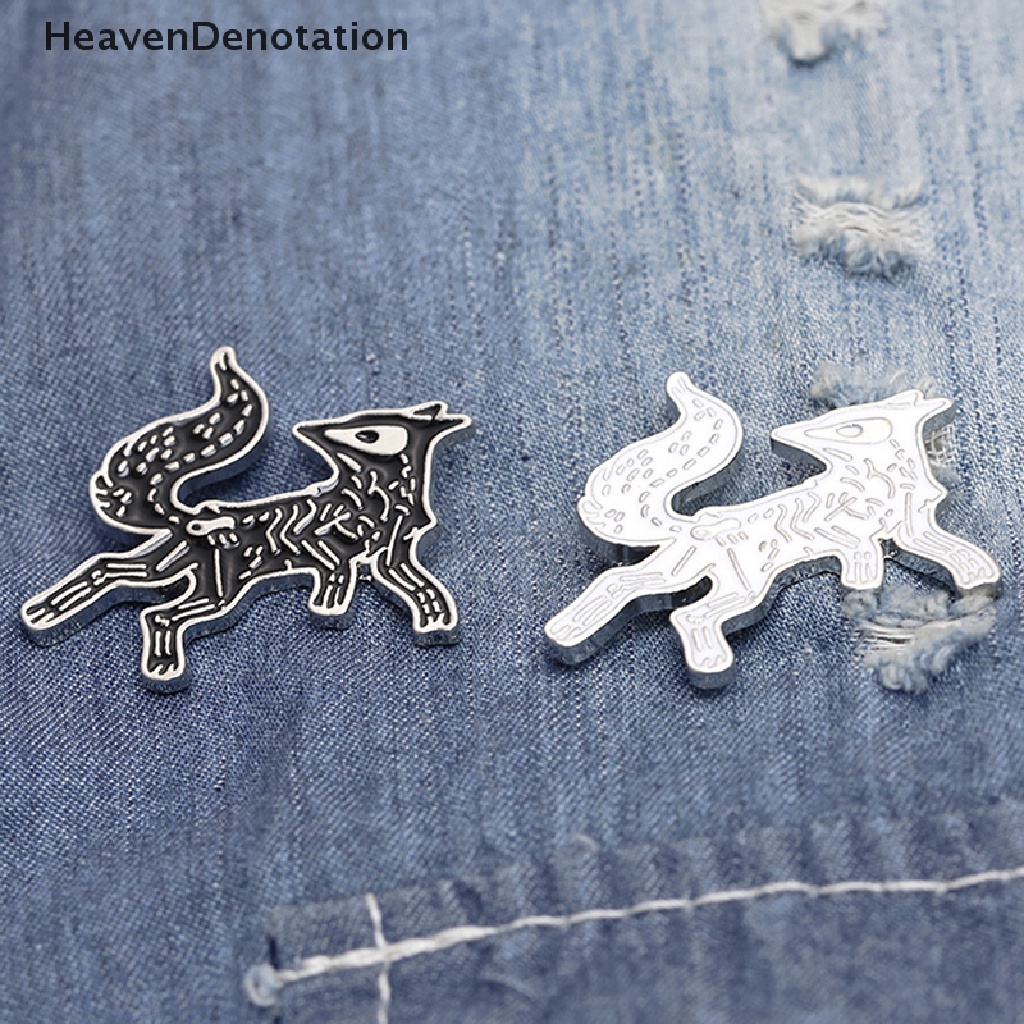 [HeavenDenotation] Kartun Hewan Lucu Enamel Pin Fox Bros Pin Pakaian Topi Tas Jeans Lencana Wanita Perhiasan Aksesoris HDV