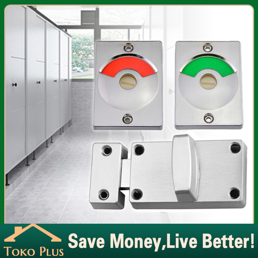 Kunci Indikator Pintu Kamar Mandi/wc/toilet Lock Stainless Steel Grendel Indikator Untuk Toilet Part