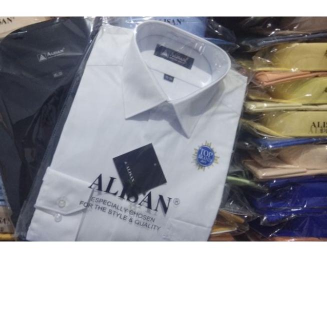 ✾ Kemeja Alisan Putih / Hitam Slimfit Panjang ◘
