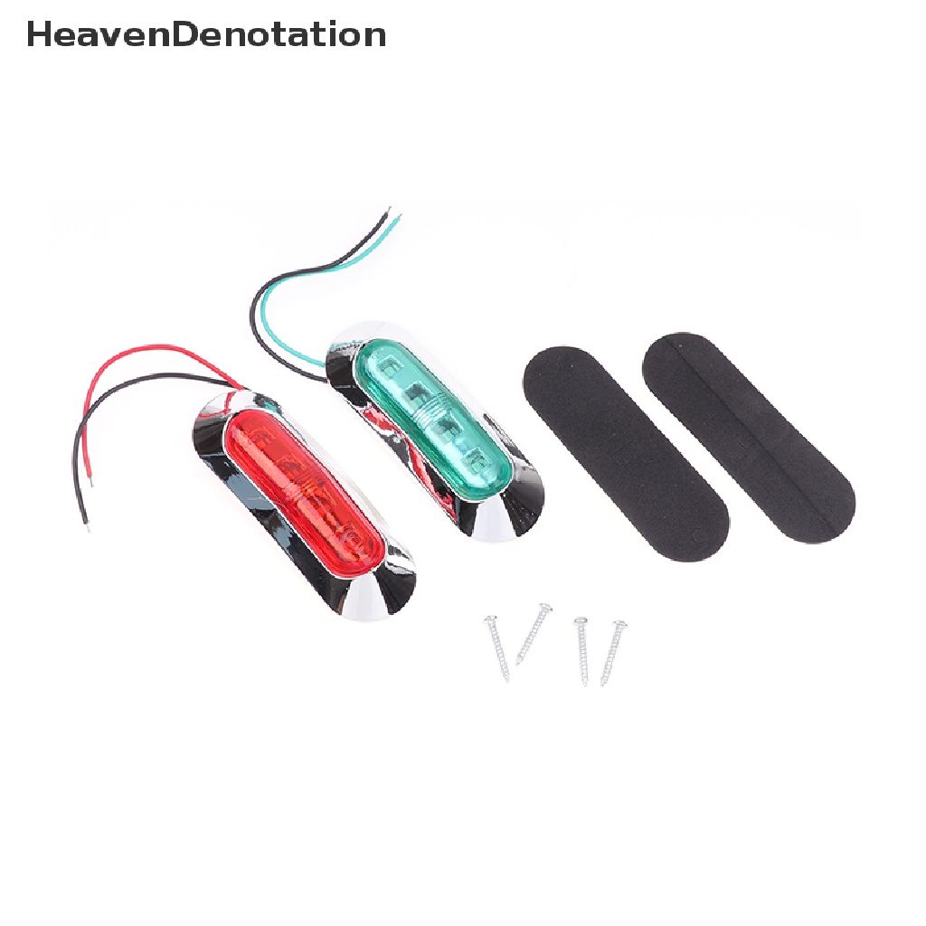 [HeavenDenotation] 2pcs Lampu Navigasi LED Perahu Tahan Air Lampu Sinyal Busur Untuk Perahu Layar Kayak HDV