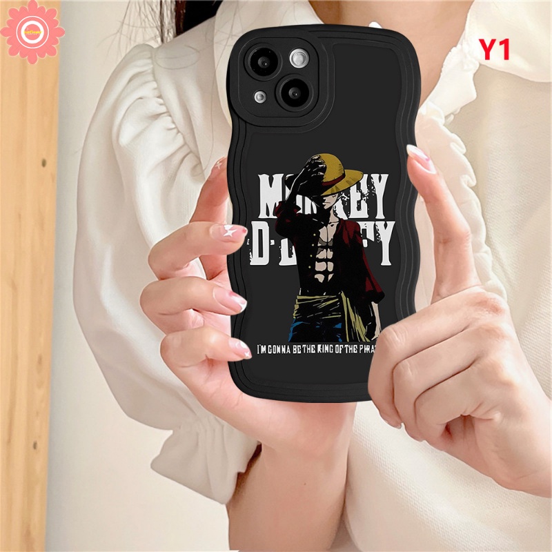 Case Redmi Note 10s 11 9s 8 10 9 11Pro 10Pro Max Redmi 10C A1 10 9 9T 9A A1 + 10A 9C NFC POCO M3 X3 NFC Mi 11T Pro Soft Tpu Cartoon Anime One Piece Luffy Wavy Edge Back Sarung