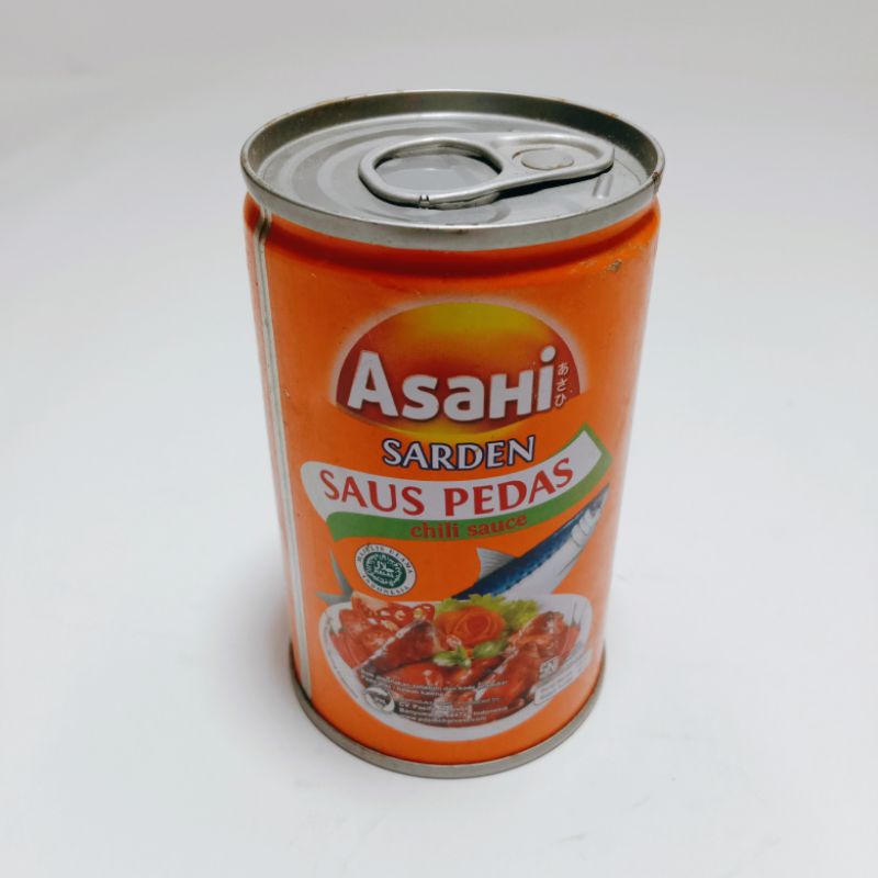 

Sarden Asahi kaleng kecil 155gr saus cabai