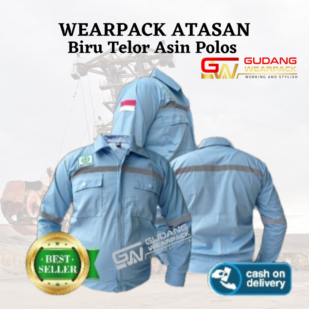 Bagus Uniform - Pakaian Kerja Seragam Proyek Warna Biru Telor Asin Polos