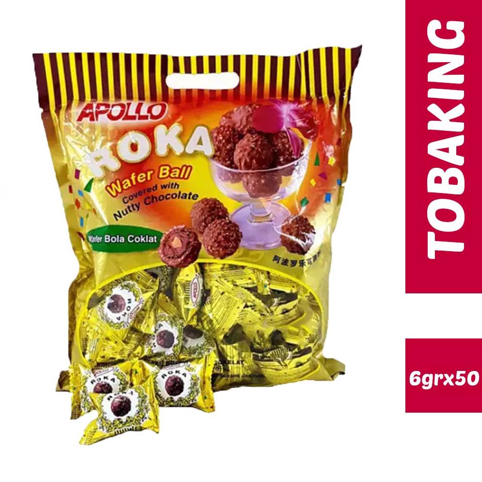 

[Z67] Apollo Roka Wafer Ball isi 50 Nutty Chocolate Wafer Bola 300g