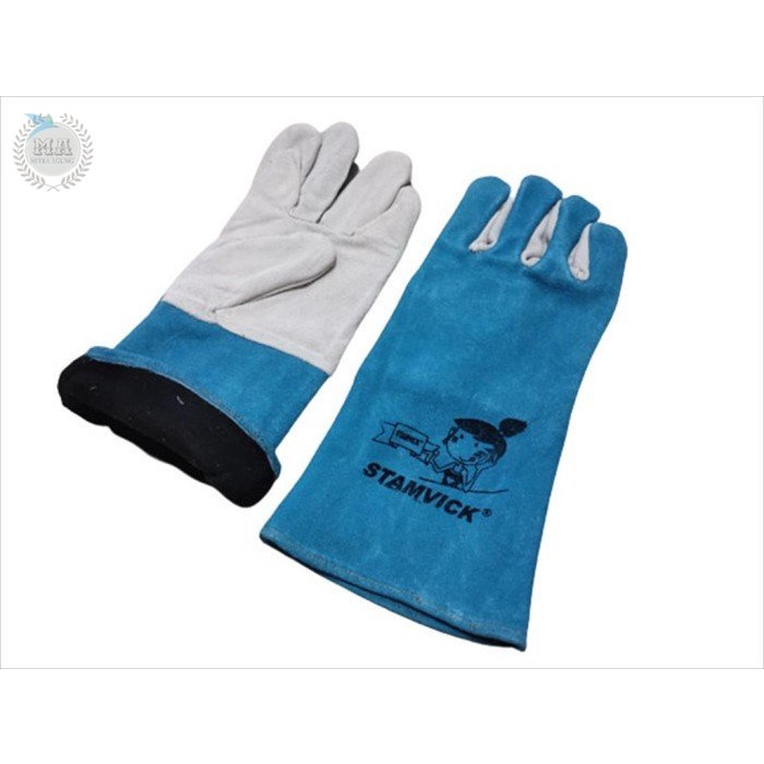 Sarung Tangan Las Kulit Kombinasi STAMVICK Welding Gloves 14 inch OLS Sarung Tangan Kulit Kombinasi Untuk Las dan Gerinda Proyek Welding Gloves