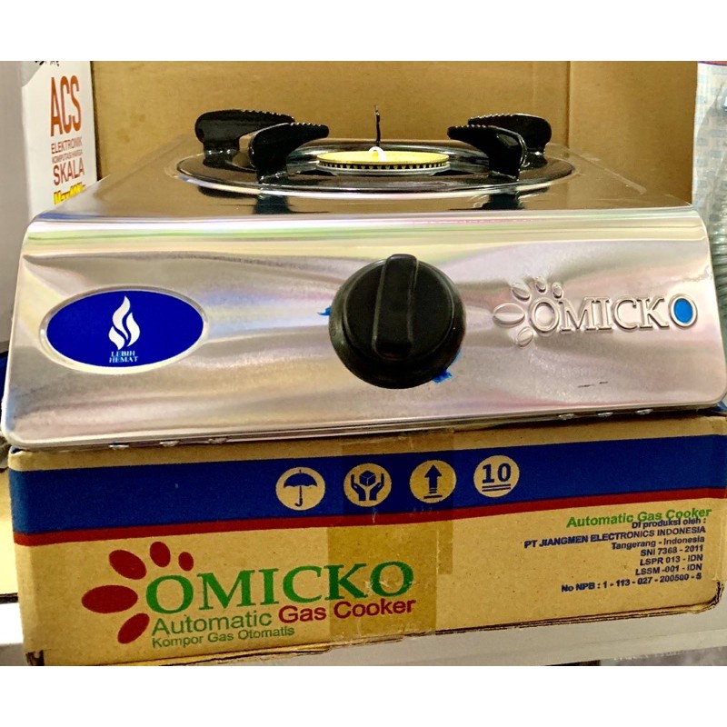 PAKET KOMPOR GAS SNI PROGAS/OMICKO-1 TUNGKU KM201+SELANG REGULATOR MANTAP