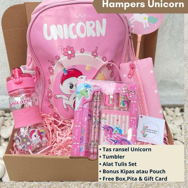 

Dijamin Baru Tas / Kado Anak / Unicorn / Ransel / Tumbler / Tempat Pensil / Kado Ulang Tahun / Hampers Anak / Kipas