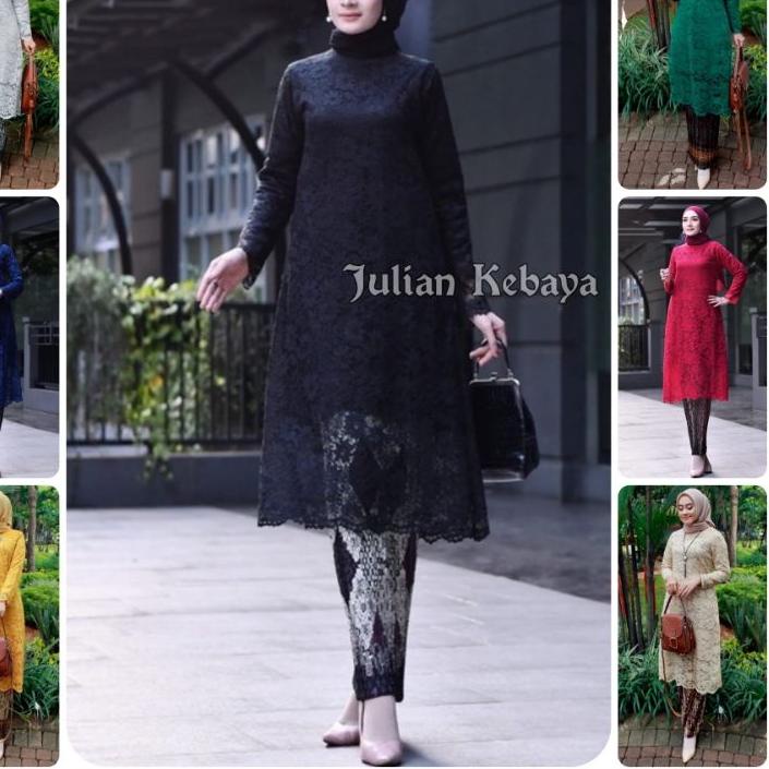 ♤ KEBAYA BRUKAT TUNIK MODERN / SETELAN KEBAYA BRUKAT JUMBO / KEBAYA HITAM / SET KEBAYA MODERN ✷