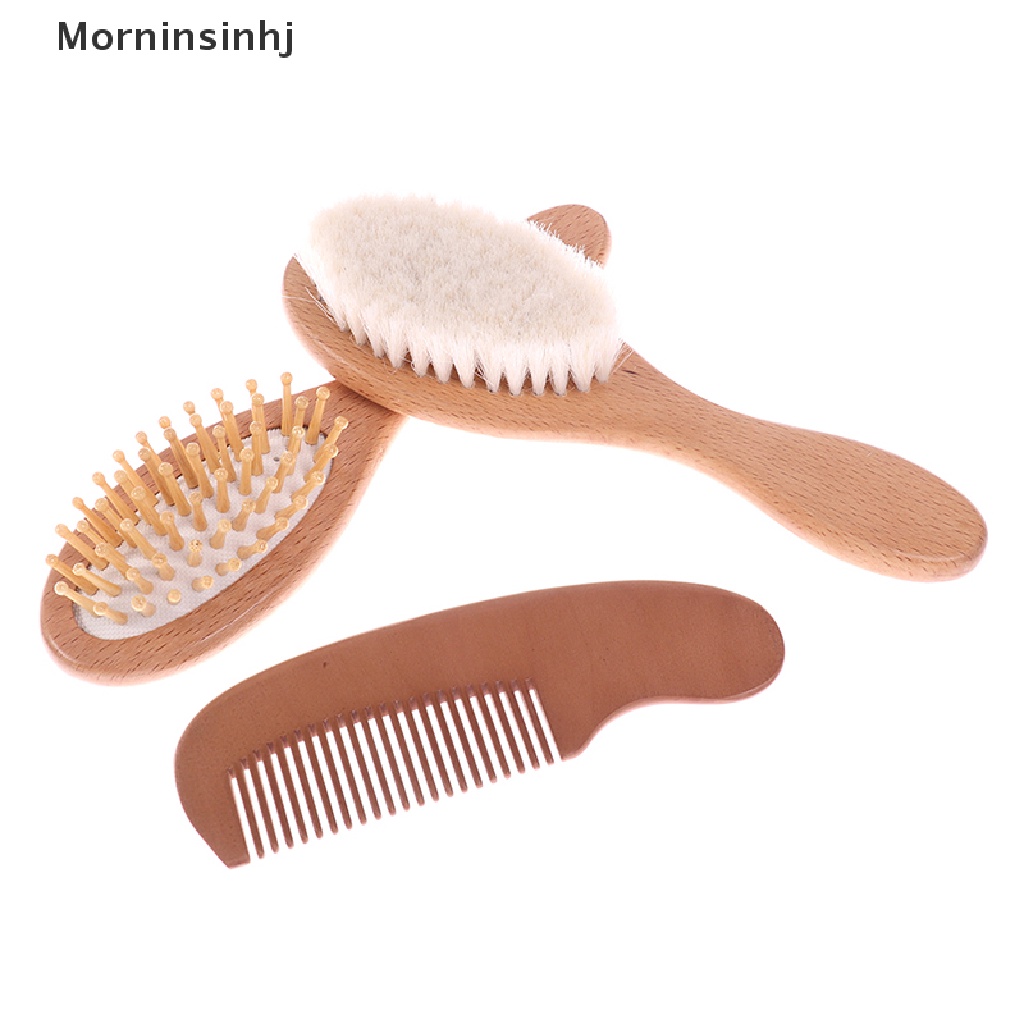 Mornin 3Pcs Sisir Sikat Rambut Bayi Untuk Bayi Baru Lahir Balita Hairbrush Head Massager id