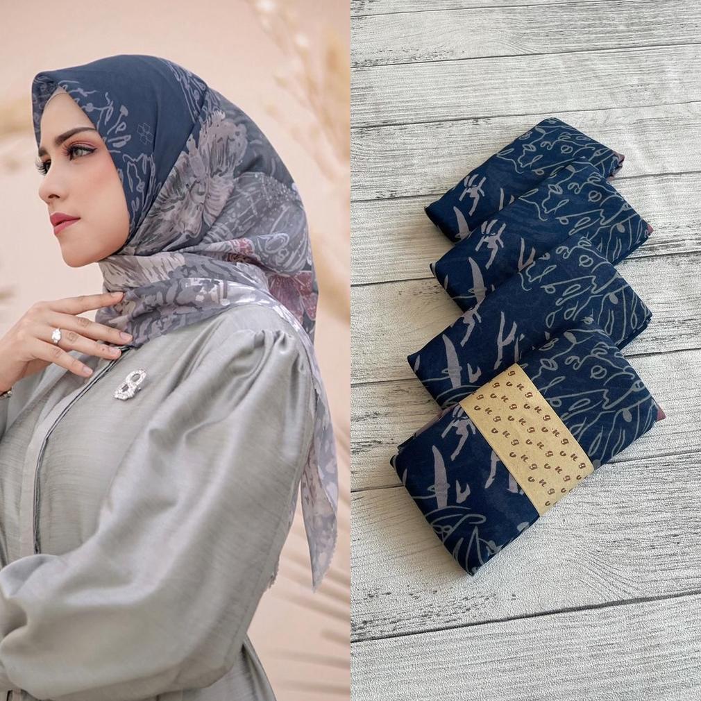 Hijab Voal Segiempat / Hijab Motif Bunga / Hijab Premium / Hijab Warna Soft / Hijab Murah / Hijab In