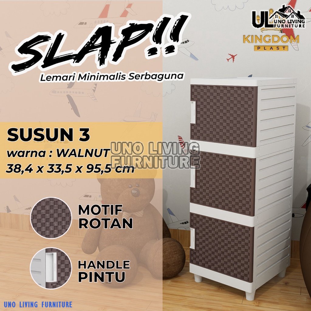 LEMARI PAKAIAN MINIMALIS KINGDOM SLAP PUTIH LEMARI SWING LEMARI PLASTIK LEMARI BAJU LEMARI ROTAN LEMARI MURAH SLAP WALNUT