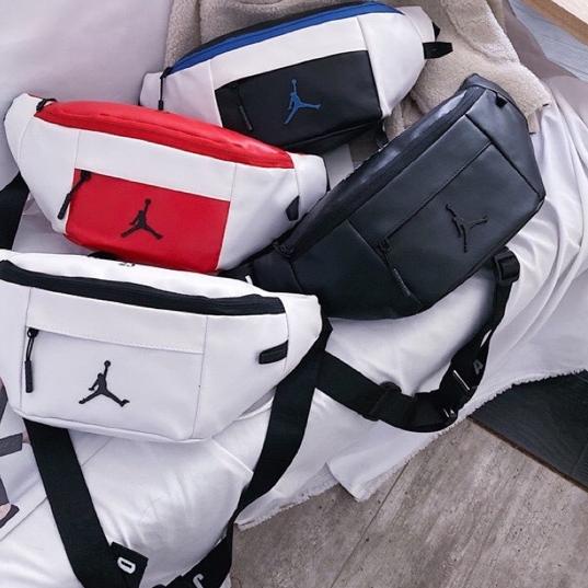 Sale⭐✔️-Air Jordan Leather Waistbag Kulit PU / Jordan Leather Bag / Tas Pinggang Jordan Kulit